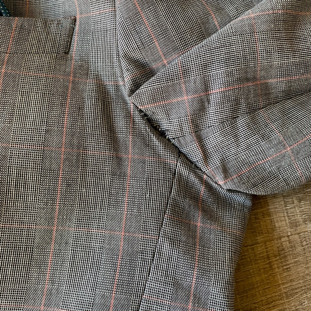 ▶️ Ted Baker Men’s Knit Blazer sz 5 gray plaid designer career formal casual* - Picture 7 of 15
